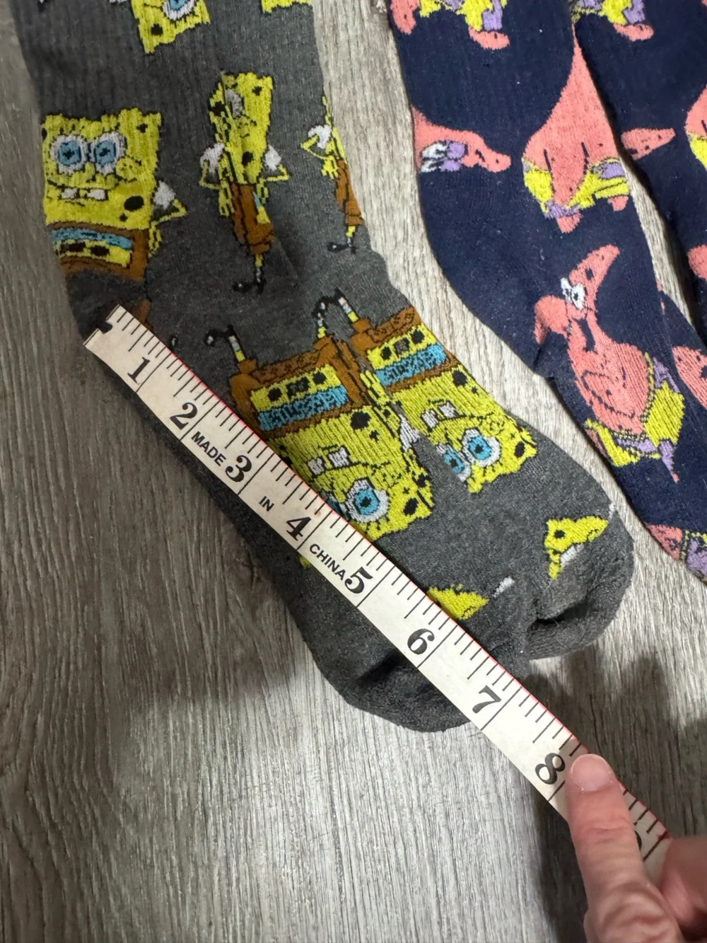 SpongeBob Squarepants Men’s Character Socks in Gray & Navy